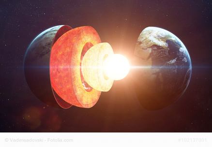 Earth core structure. Elements of this image furnished by NASA