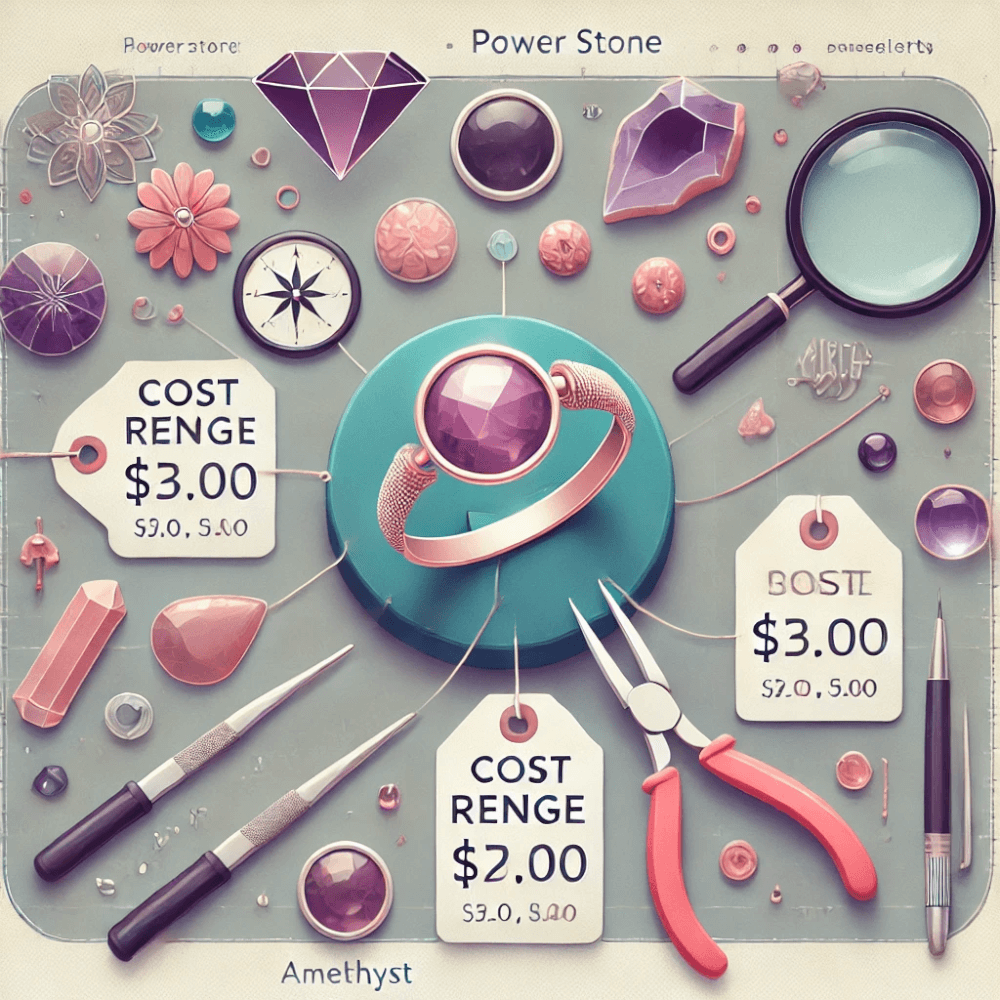 DALL%C2%B7E 2024 12 12 12.24.51 An informative and visually appealing image representing the cost range for repairing a power stone bracelet. The scene shows a bracelet being repaire - パワーストーンのブレスレットが切れたときの意味は？修理方法も解説