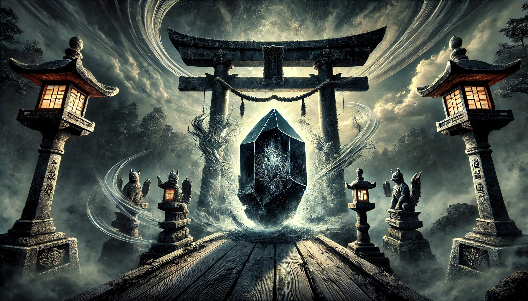 DALL%C2%B7E 2025 02 16 10.05.52 A mystical and powerful composition featuring a raw unpolished Morion %E3%83%A2%E3%83%AA%E3%82%AA%E3%83%B3 crystal known as the strongest protective and warding stone. The Morion - モリオンの意味とは？最強の魔除け石が持つスピリチュアルな力