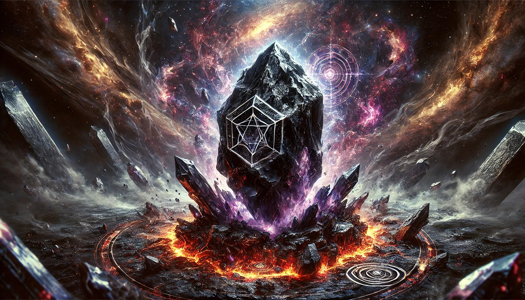 DALL%C2%B7E 2025 02 16 18.07.35 A mystical and powerful composition featuring a raw unpolished Morion %E3%83%A2%E3%83%AA%E3%82%AA%E3%83%B3 crystal known as the strongest protective and warding stone. The Morion - モリオンの意味とは？最強の魔除け石が持つスピリチュアルな力