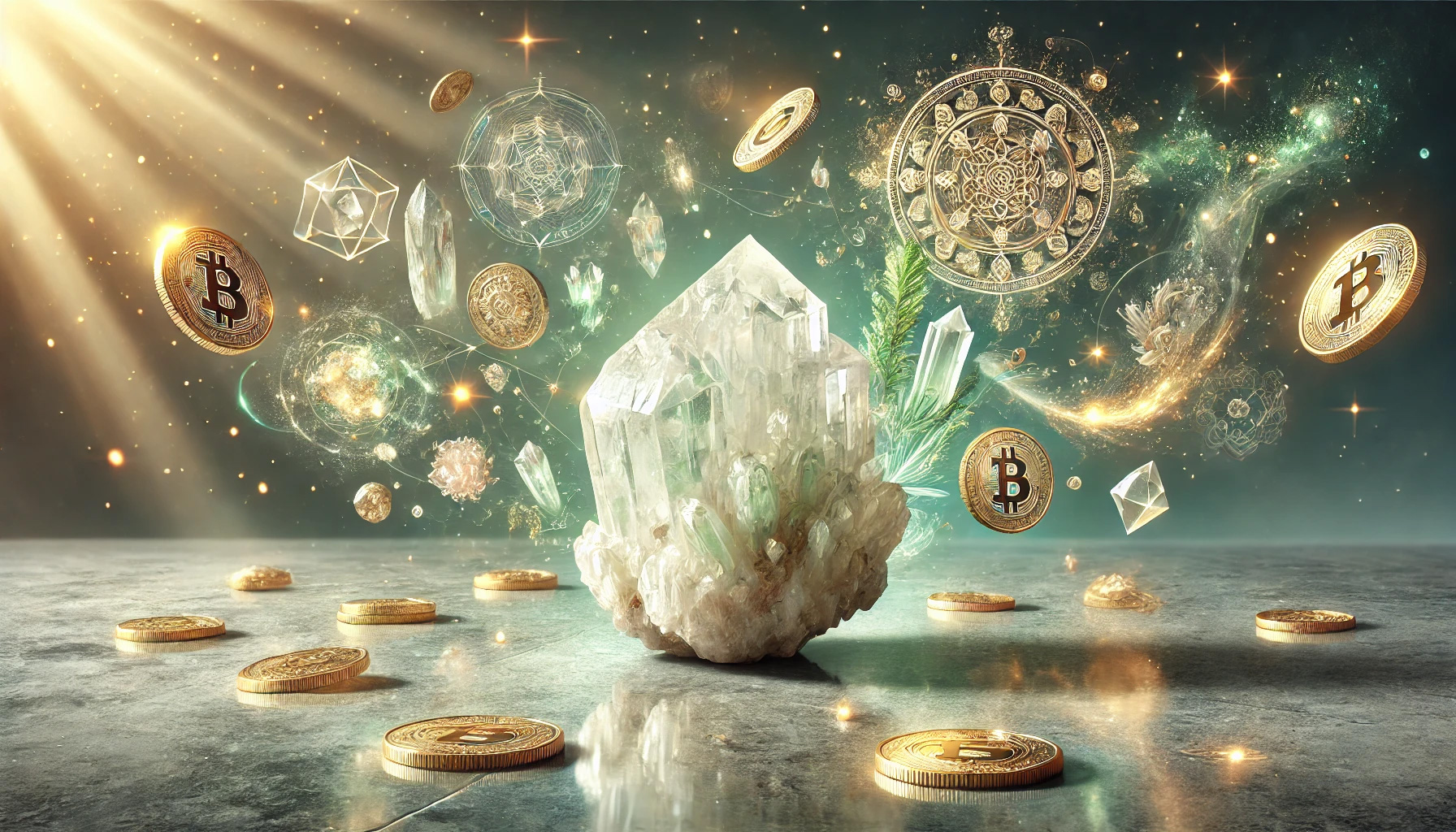 DALL%C2%B7E 2025 08 30 17.07.51 A wide spiritual and elegant image visualizing the concept  The Connection Between Apophyllites Stone Word and Wealth %E2%80%93 How Cleansing Energy Attrac - アポフィライトの石言葉とは？浄化と瞑想に効果的な理由を徹底解説