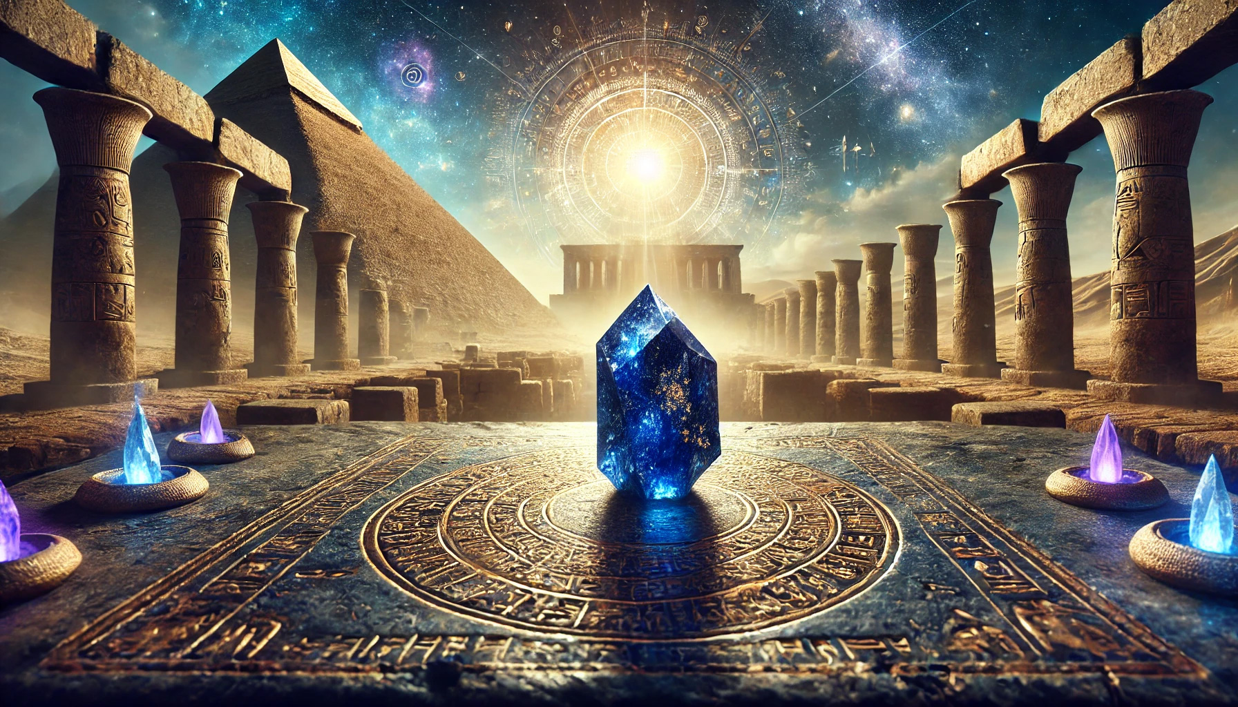 DALL%C2%B7E 2025 08 30 22.06.09 A wide historical and mystical image based on the theme  The Origin of Lapis Lazulis Stone Word %E2%80%93 Exploring Ancient Civilizations and Spiritual His - ラピスラズリの石言葉「健康と幸運」の意味を徹底解説！効果的な活用法
