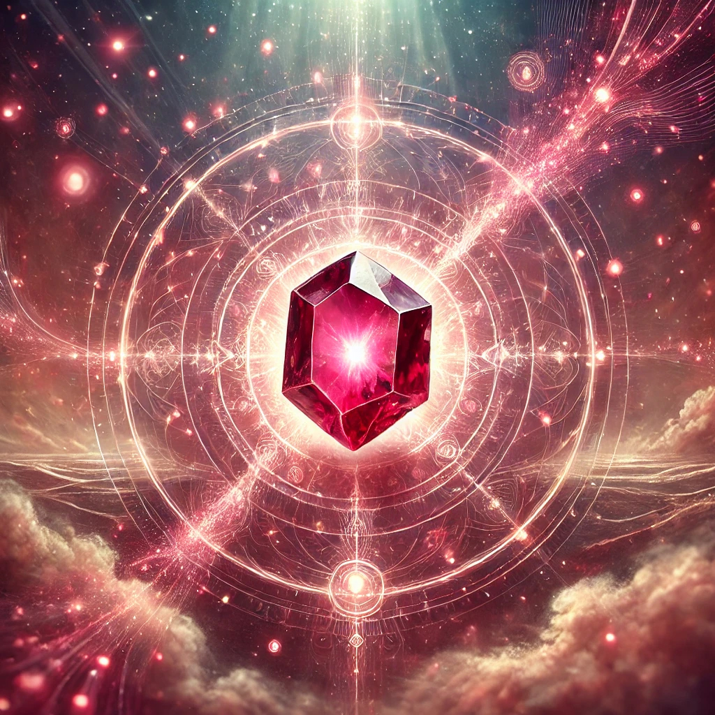 ガーネットの石言葉とは?「真実」と「友愛」に秘められた意味と効果を解説 DALL%C2%B7E 2025 10 16 11.42.56 A symbolic and mystical image illustrating the meaning of garnet focused on the themes of truth friendship and the power of love. At the center - ガーネットの石言葉とは?「真実」と「友愛」に秘められた意味と効果を解説