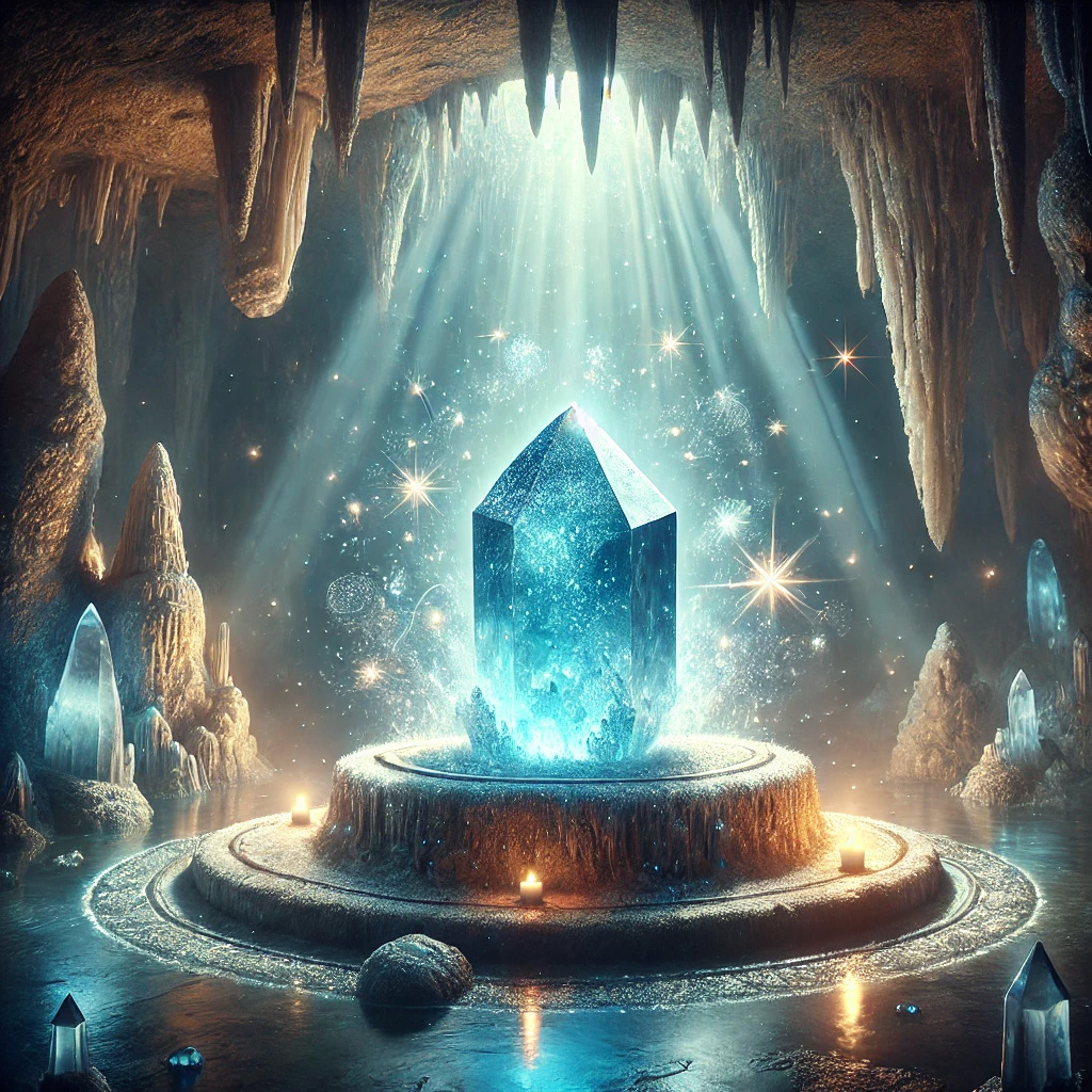 DALL%C2%B7E 2025 10 16 21.12.00 A mystical and realistic image representing the symbolic meaning of Chalcedony with themes of sociability achievement and compassion. The sce - カルセドニーの石言葉とは？「社交性・達成・思いやり」の意味を徹底解説