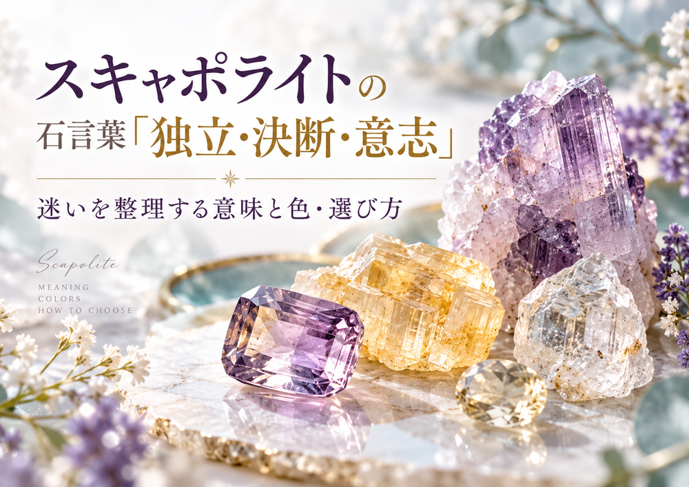 スキャポライトの石言葉「独立・決断・意志」