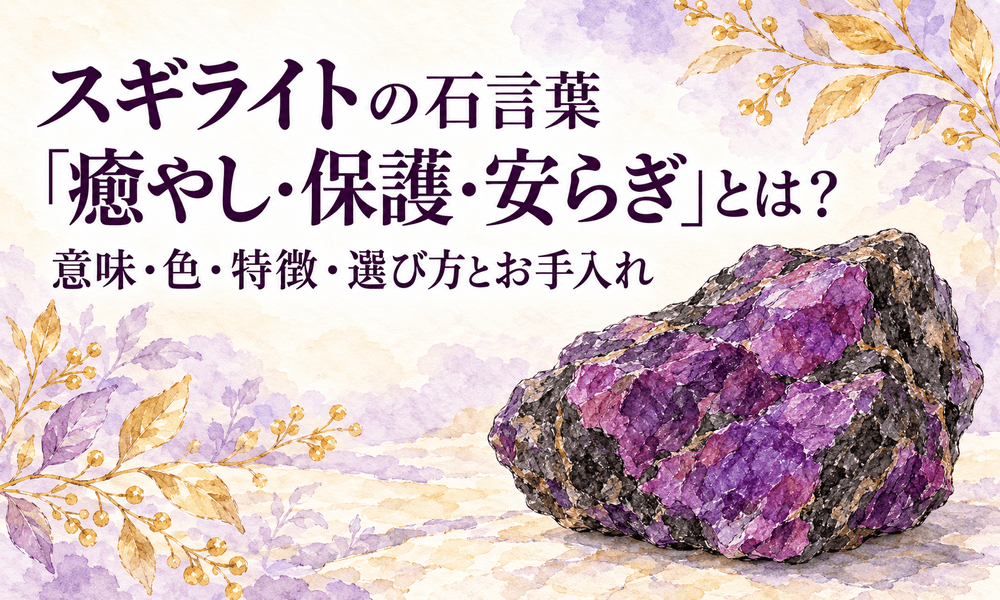 スギライト石言葉01 - スギライトの石言葉「癒やし・保護・安らぎ」とは？意味・色・特徴・選び方とお手入れ