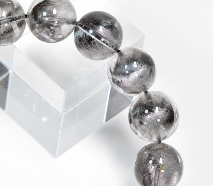 1003J801 天然美品★【10Aプラチナクォーツ】★ブレス 13-14mm（新品） プラチナ ダイヤモンド ブレスレット 19cm | 高品質 金・プラチナ