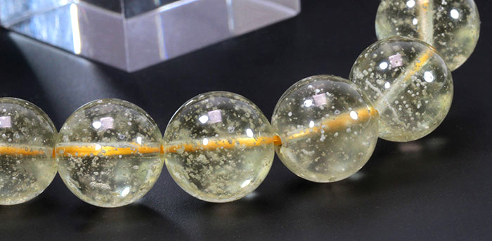 E031 リビアングラス ブレス 大玉 14mm 高品質 リビアングラス