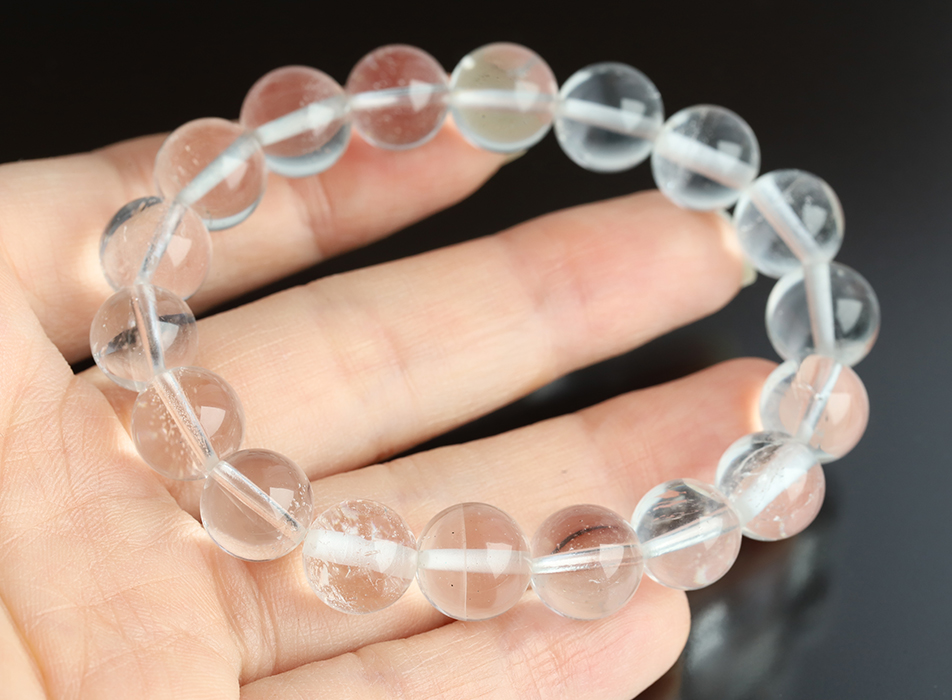高品質 カイラス水晶 ブレスレット11mm◇ カイラス産水晶ブレスレット 【パワーストーン/天然石】
