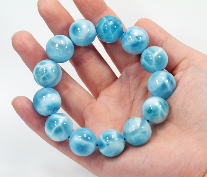 ラリマーブレスレット　12.5mm