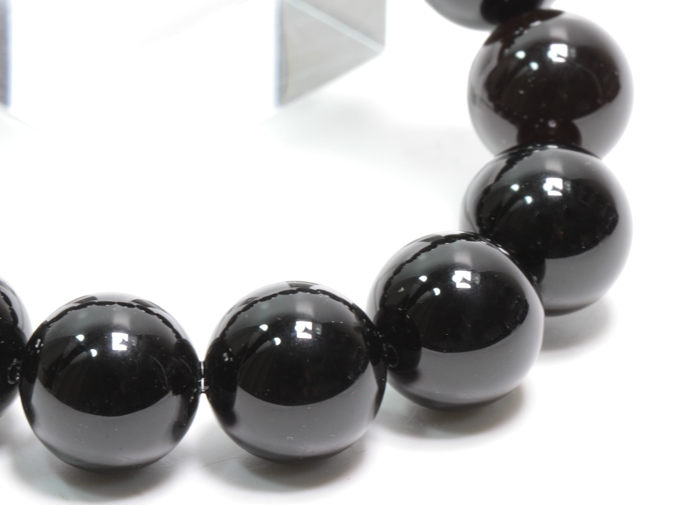 限定！お守りに黒水晶（モリオン）の14mmブレスレット /SEO