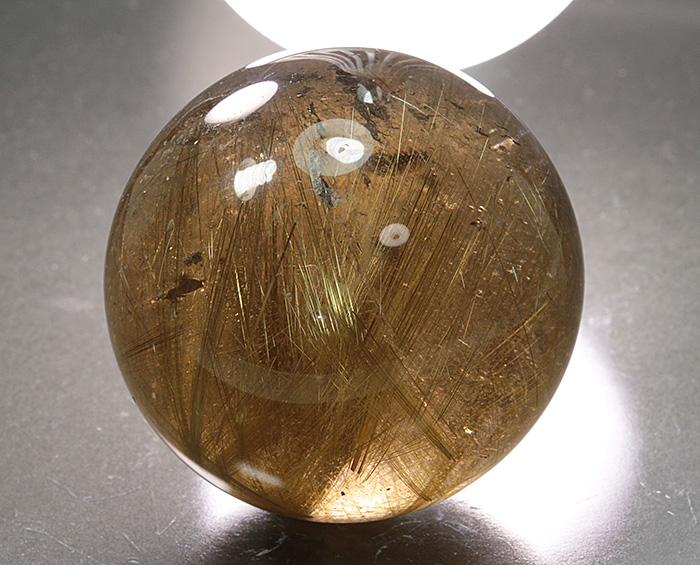 ルチルクオーツスモーキー丸玉